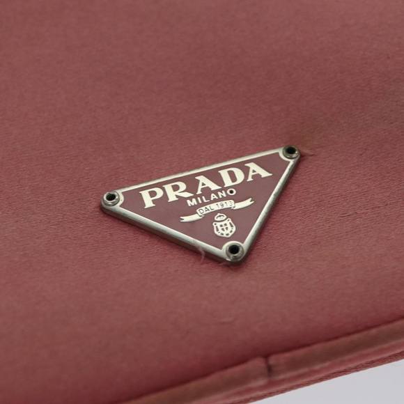PRADA Pouch Satin Pink Auth 74898 - Picture 8 of 16